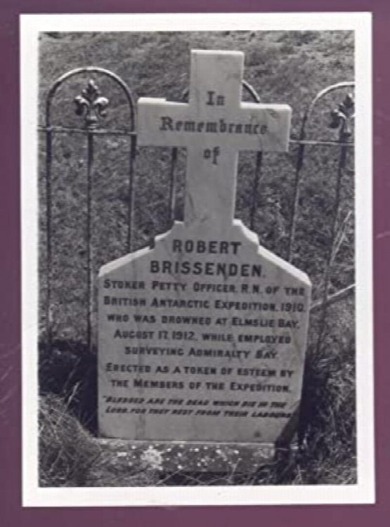 Original Photo Print of Grave of Robert Brissenden, Stoker Petty Officer R.N. Of the British Antarctic 1910.