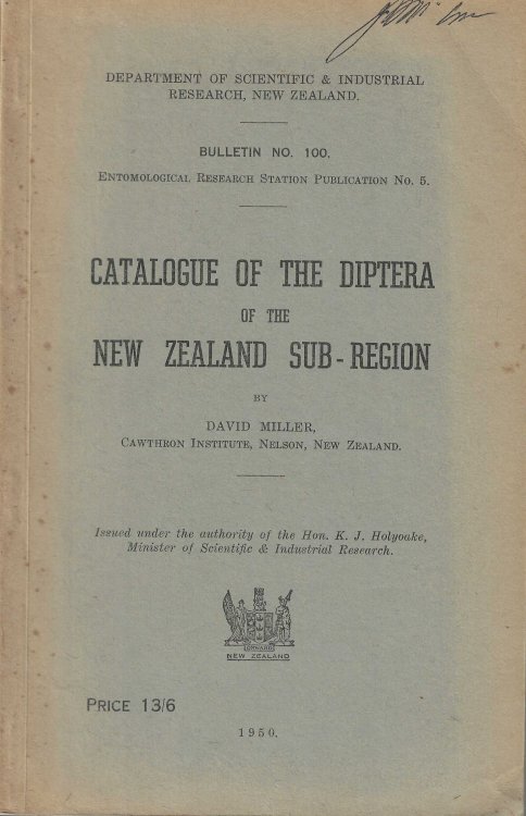 Catalogue of the Diptera of the New Zealand Sub-Region.