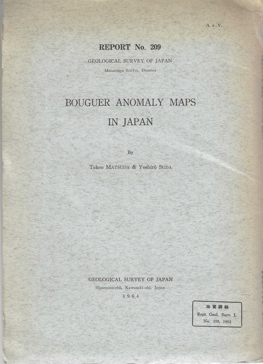 Bouguer Anomaly Maps in Japan.
