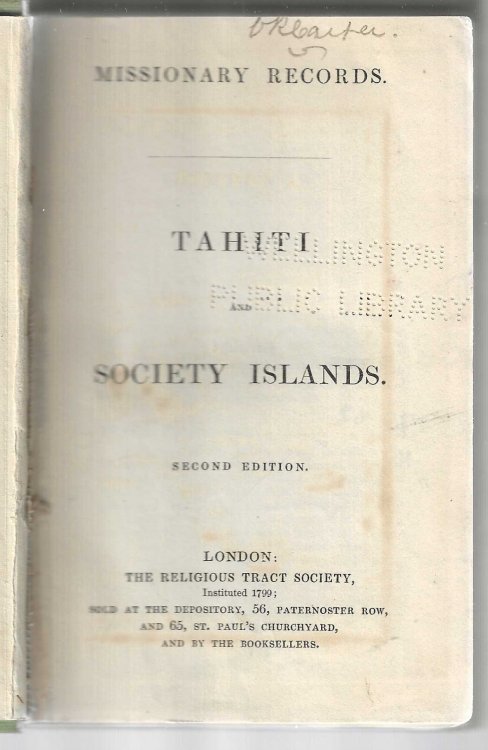 Missionary Records. Tahiti and Society Islands.