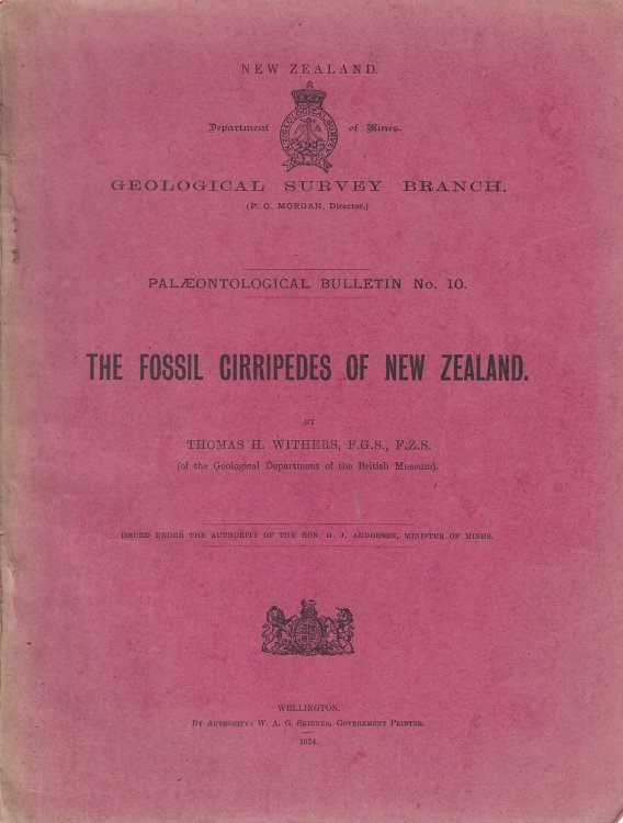 The Fossil Cirripedes of New Zealand. Palaeontological Bulletin No. 10.