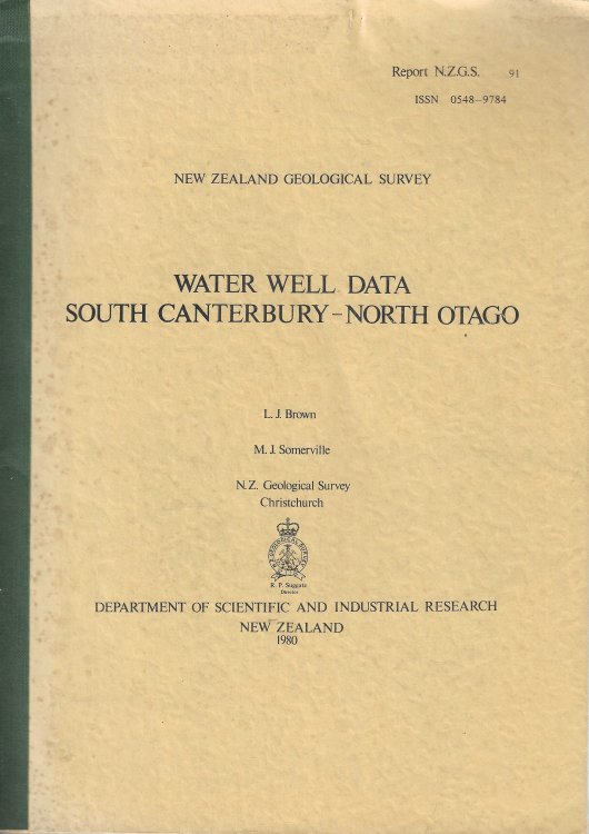 Water Well Data South Canterbury - North Otago.