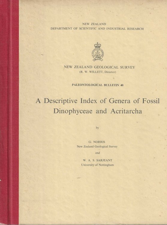New Zealand Geological Survey. Paleontological Bulletin 40. A Descriptive Index of Genera of Fossil Dinophyceae and Acritarcha.