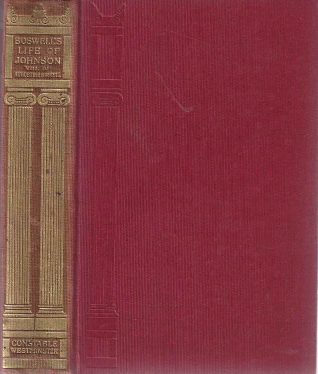 Boswell's Life of Johnson. Vol. IV. Volume 4.