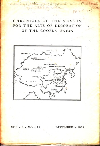 Chronicle of the Museum for the Arts of Decoration of the Cooper Union