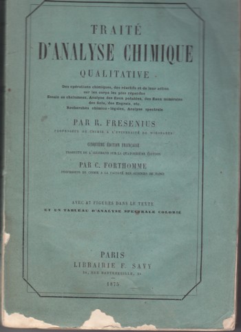 Traite d'Analyse Chimique Qualitative