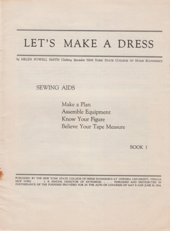 Let's Make a Dress book 1: Sewing Aids