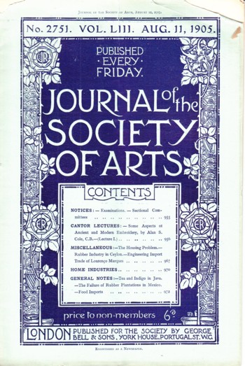 Journal of the Society of Arts 1905 Aug 11