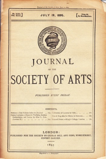 Journal of the Society of Arts 1895 July 26