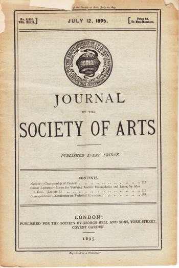 Journal of the Society of Arts 1895 July 12