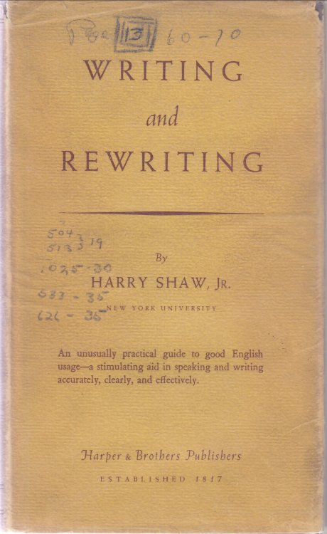 Writing and Rewriting