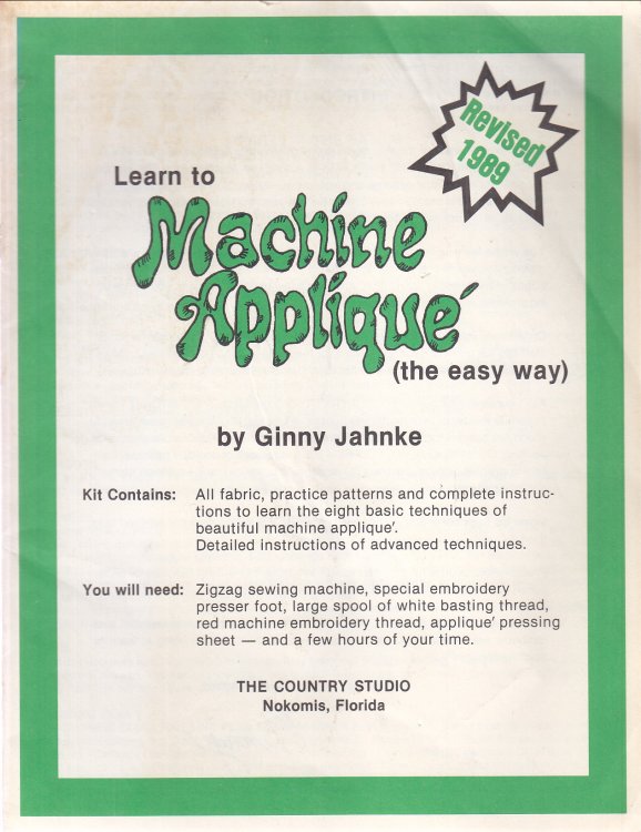 Learn to Machine Applique, rev 1989