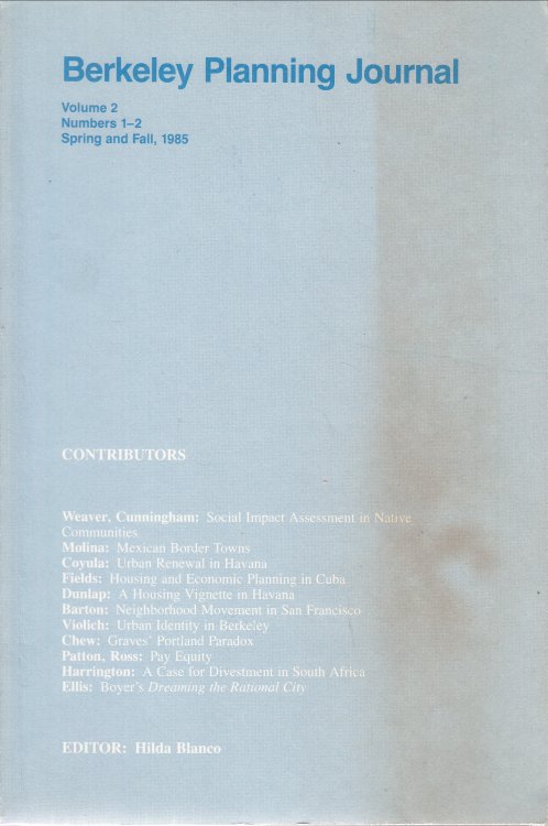 Berkeley Planning Journal vol 2 #1-2 1985 Spring/Fall