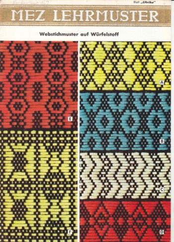Webstichmuster auf Wurfelstoff (needleweaving on waffle weave)
