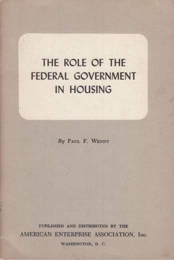 Role of the Federal Government in Housing