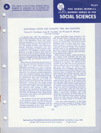 Electoral Myth and Reality: The 1642 Election