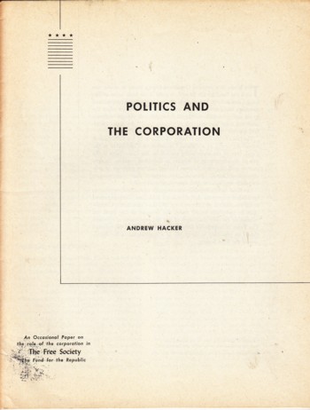 Politics and the Corporation
