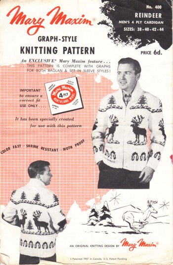 Reindeer: men's 4 ply cardigan sized 38-40-42-44