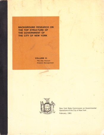 Background Research on the Top Structure of the Government of the City