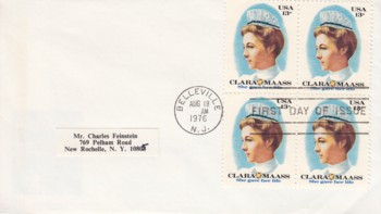 First Day of Issue: Clara Maass (She gave her life)