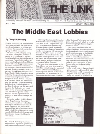 The Link: The Middle East Lobbies 1984 Jan-March