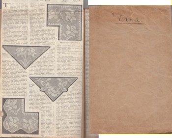 Book of Clippings from Magazines circa 1920's on filet crochet