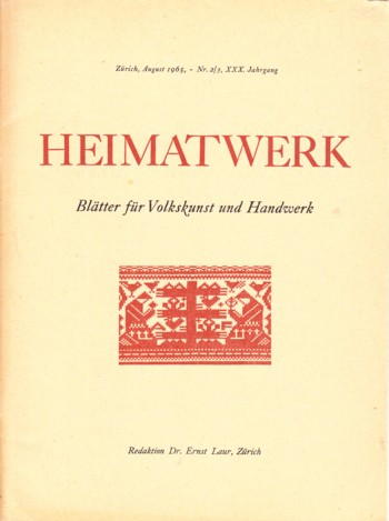 Heimatwerk, Booklet on Swiss Folkart and Handwork