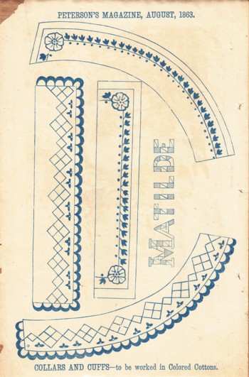 Fashion Print: Collars and Cuffs to be worked in colored cottons