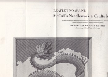 (Pattern #838-B) Dragon Needlepoint Picture, Fall Winter 1974-197 5
