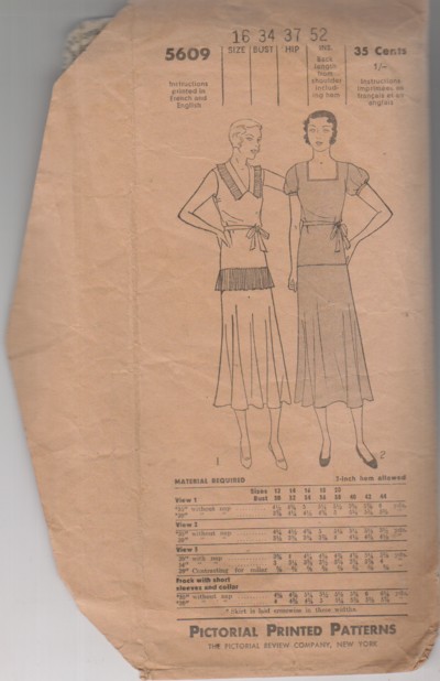 (Pattern #5609) Women's, misses' and juniors' Frock