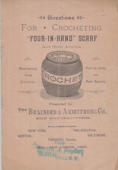 Directions for Crocheting Four-in-hand Scarf