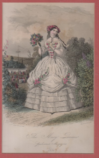 (Broadsides) Graham's Magazine: The May Queen, hand colored engra ving