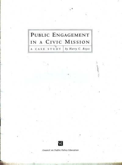 Public Engagement in a Civic Mission: a case study