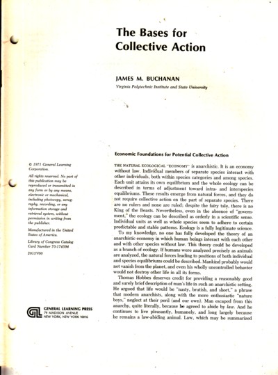 Bases for Collective Action