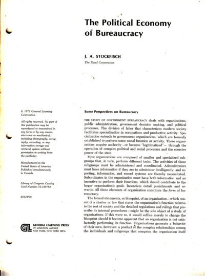 Political Economy of Bureaucracy