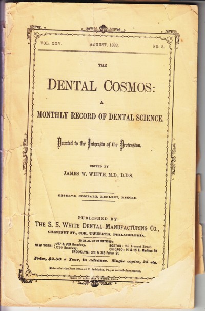 Dental Cosmos vol xxv no. 8 August 1883