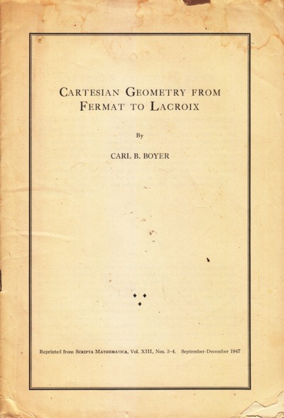 Cartesian Geometry from Fermat to LaCroix