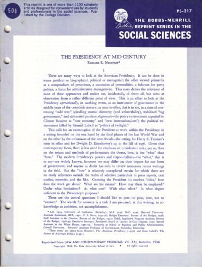 Presidency at Mid-Century