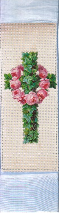 Bookmark on Perforated Paper and Ribbon