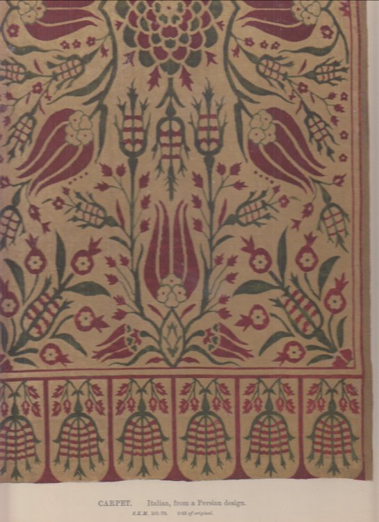 (Textile Print)Italian Carpet from a Persian Design