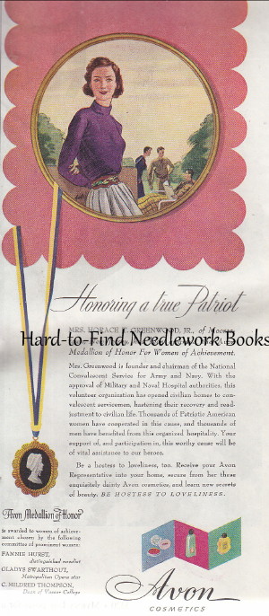 (Advertisement) Avon Cosmetics: Honoring a true Patriot: Mrs. Hor ace T.