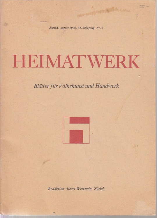 Heimatwerk, Booklet on Swiss Folkart and Handwork