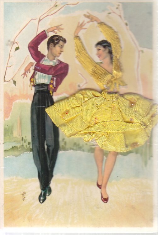 Embroidered Post Card from Spain