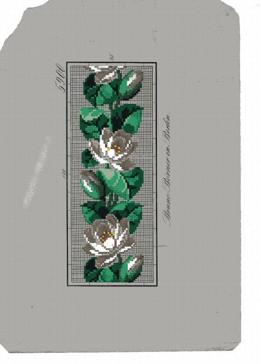 Berlin Wool Work: Border with leaves and flowers