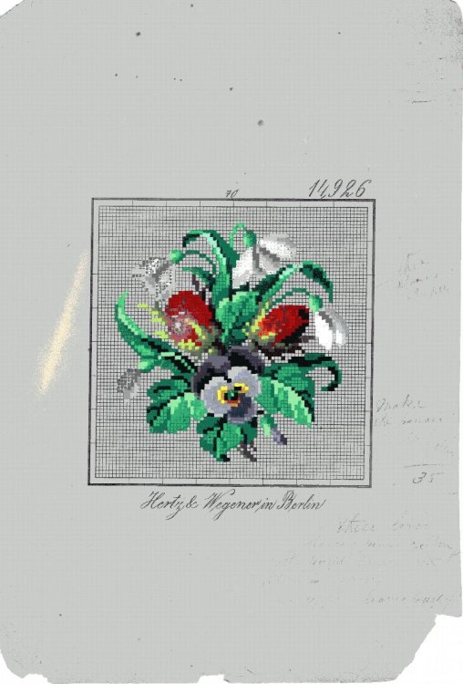 Berlin Wool Work: Violets