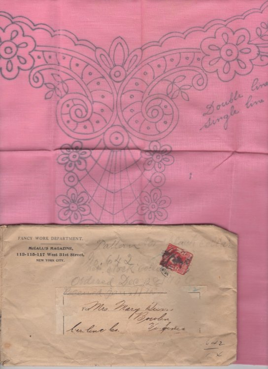 Embroidery kit, circa 1906
