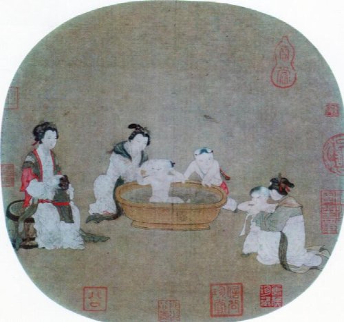 Palace Ladies Bathing and Dressing Children