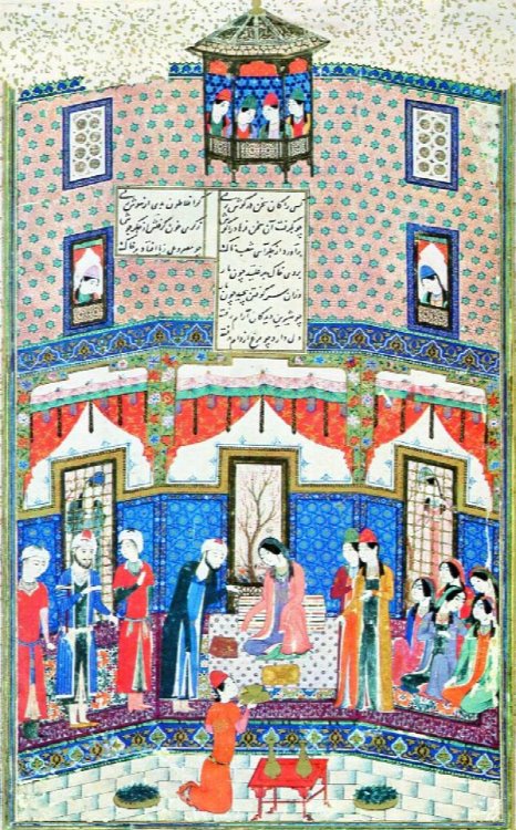 Khusrau-U-Shirin: Farhad brought before Shirin Color Plate