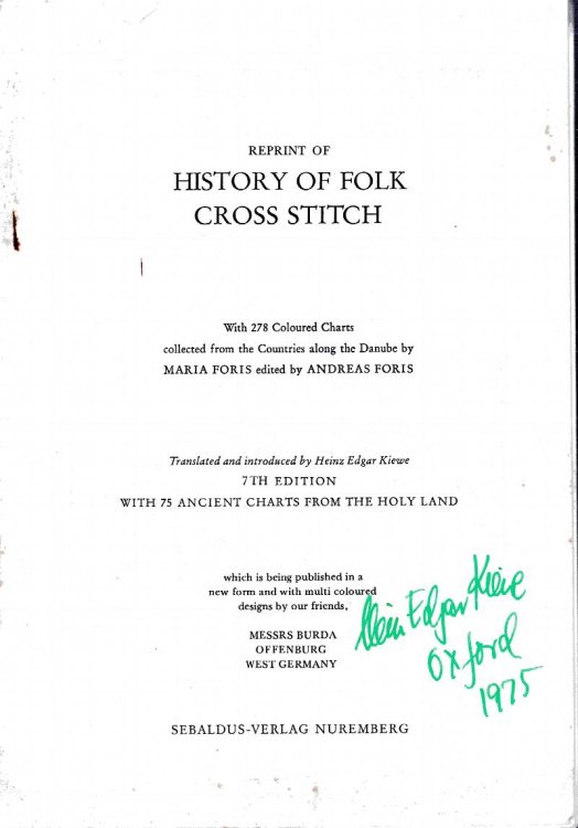 Reprint of History of Folk Cross Stitch