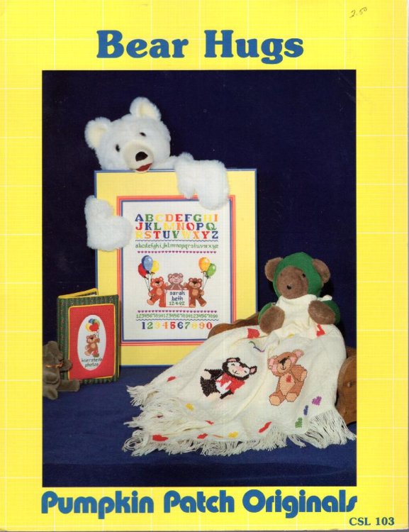 Bear Hugs (charted baby sampler)
